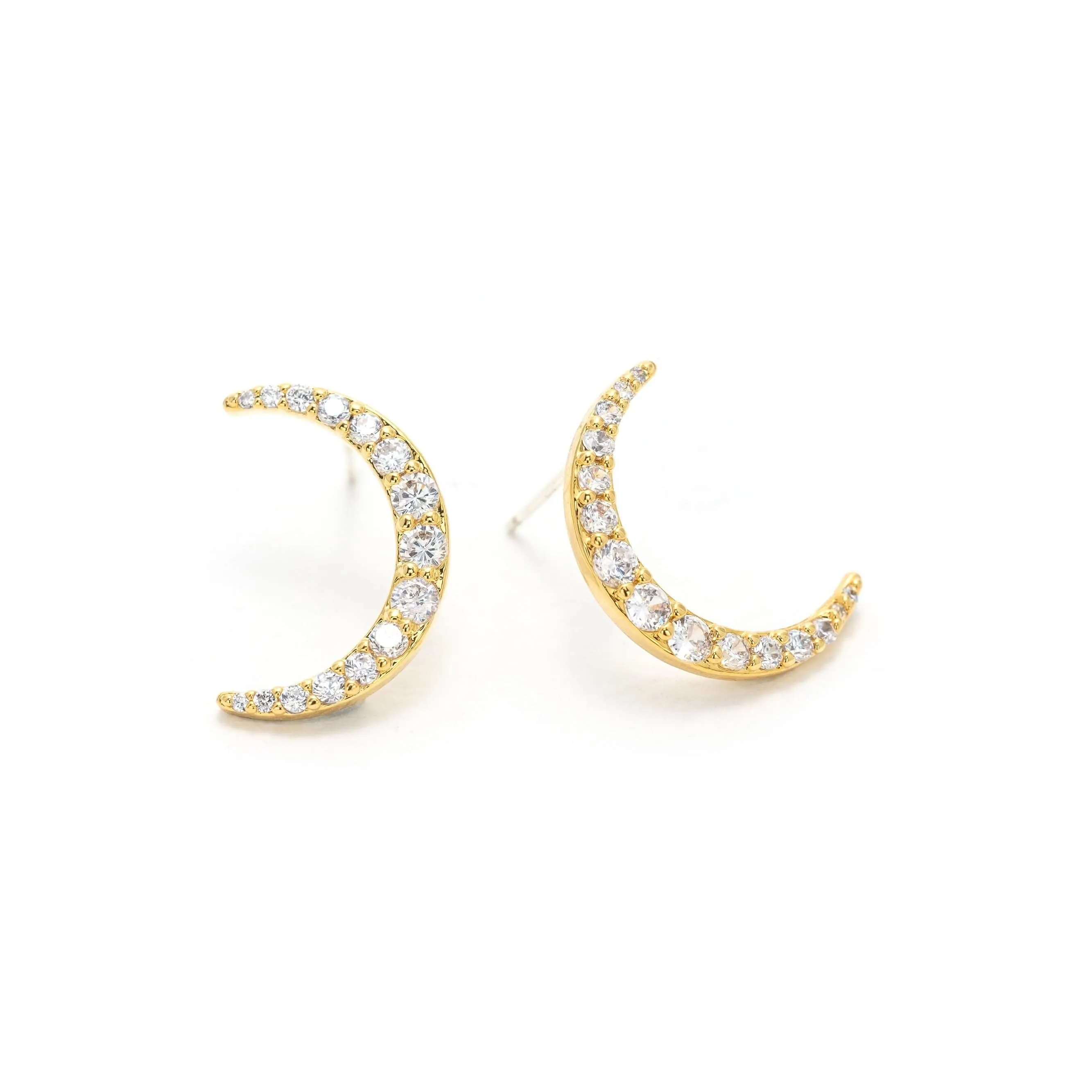 Lune Moon Stud Earrings Gold