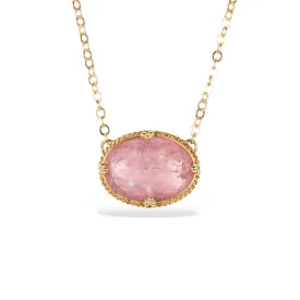 Morganite Landscape Oval Necklace