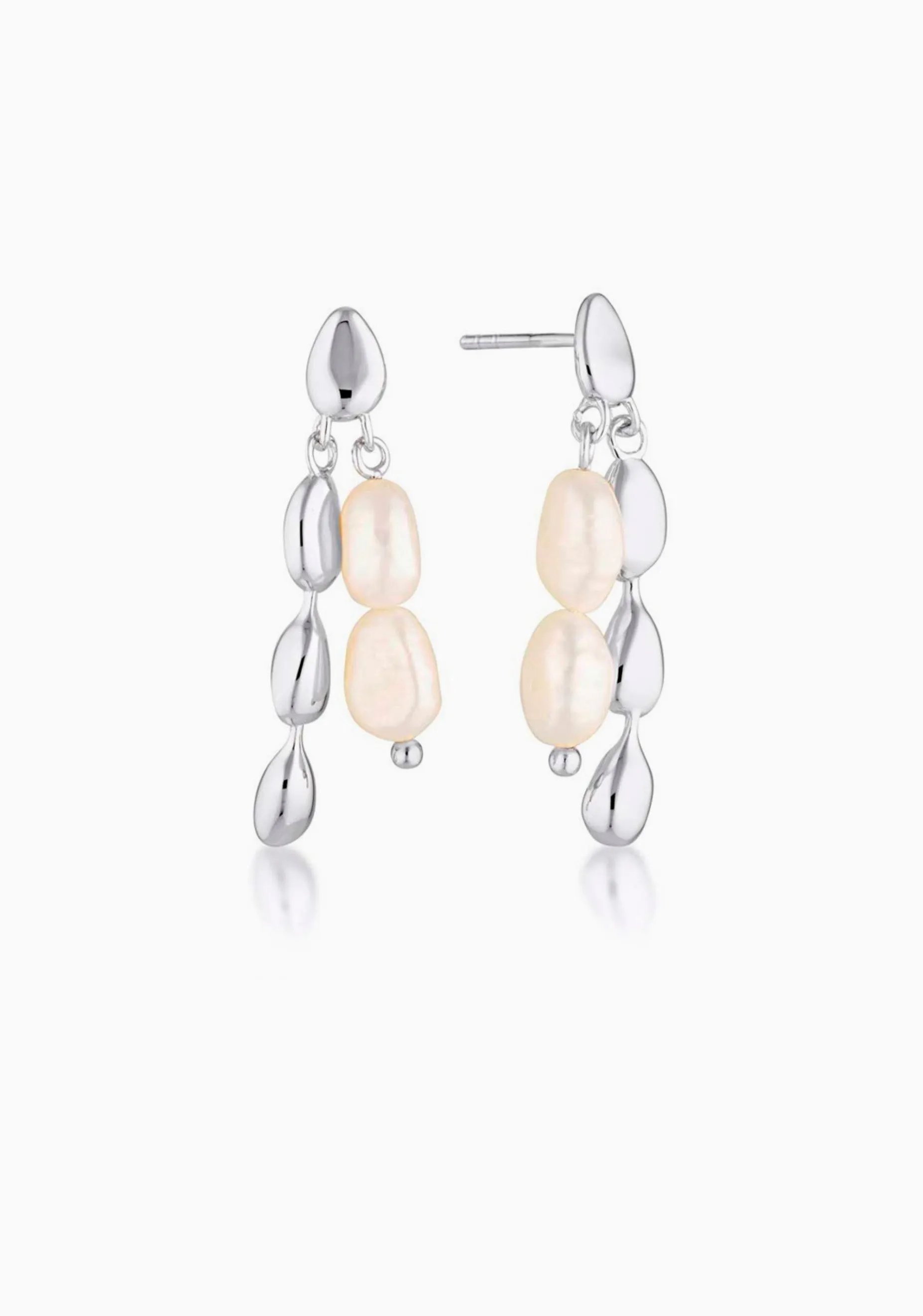 Neptunes Earrings_Silver Pearl