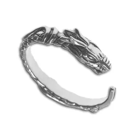 NEW: Men's Silver Dragon Ring - Open Ended Ring