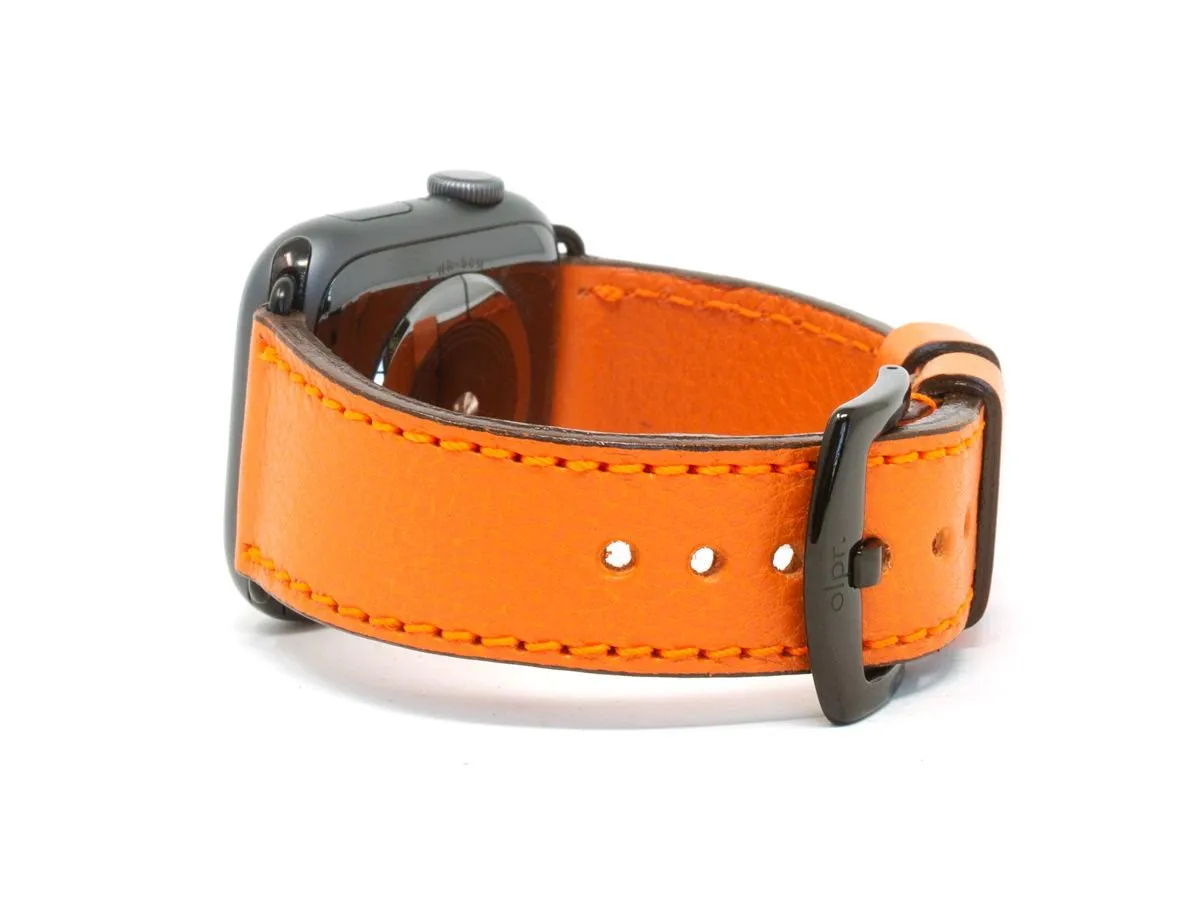 Olpr. leather goods co. Italian Leather Apple Watch Band - Orange