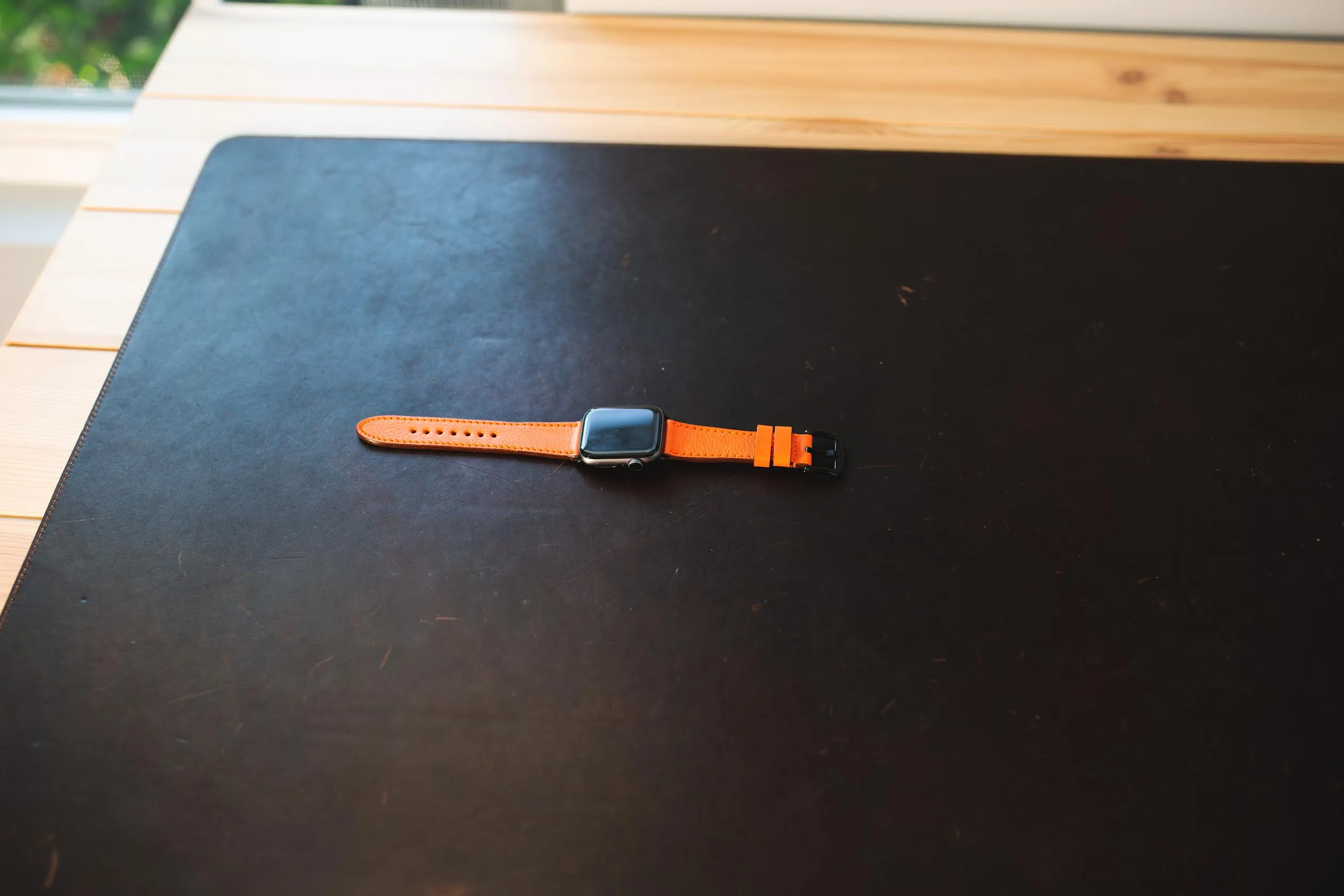 Olpr. leather goods co. Italian Leather Apple Watch Band - Orange