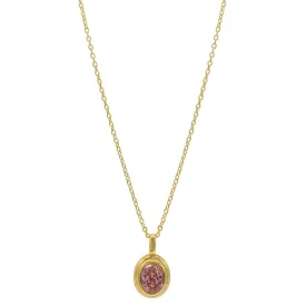 Pink Stone Necklace gold