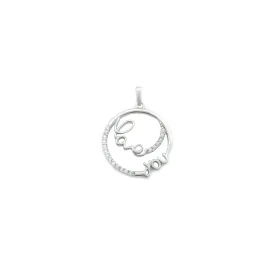 "Love You" Circle Pendant (14K)