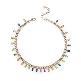 RAINBOW BAGUETTE LINK CHOKER