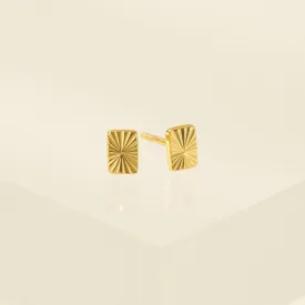 Rectangle Fluted Stud Earrings