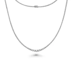 Riviera Diamond Tennis Necklace (17.50 ct.) 4-Prongs Setting in 14K Gold