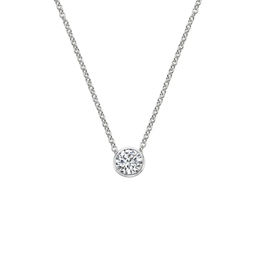 Round Diamond Bezel Necklace