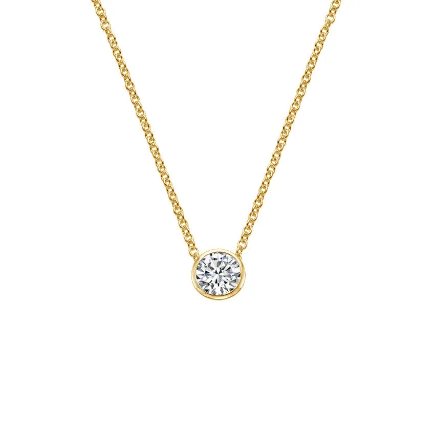 Round Diamond Bezel Necklace