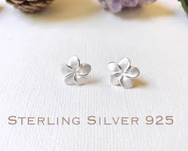 Sale! Sterling Silver, Plumeria stud earrings, Plumeria earrings, Plumeria studs, Hawaiian earrings, Rose Gold Plumeria, Flower earring