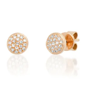 Small Domed Pavé Stud Earrings