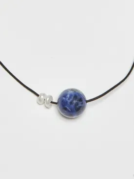 Sodalite Beaded Pearl Necklace