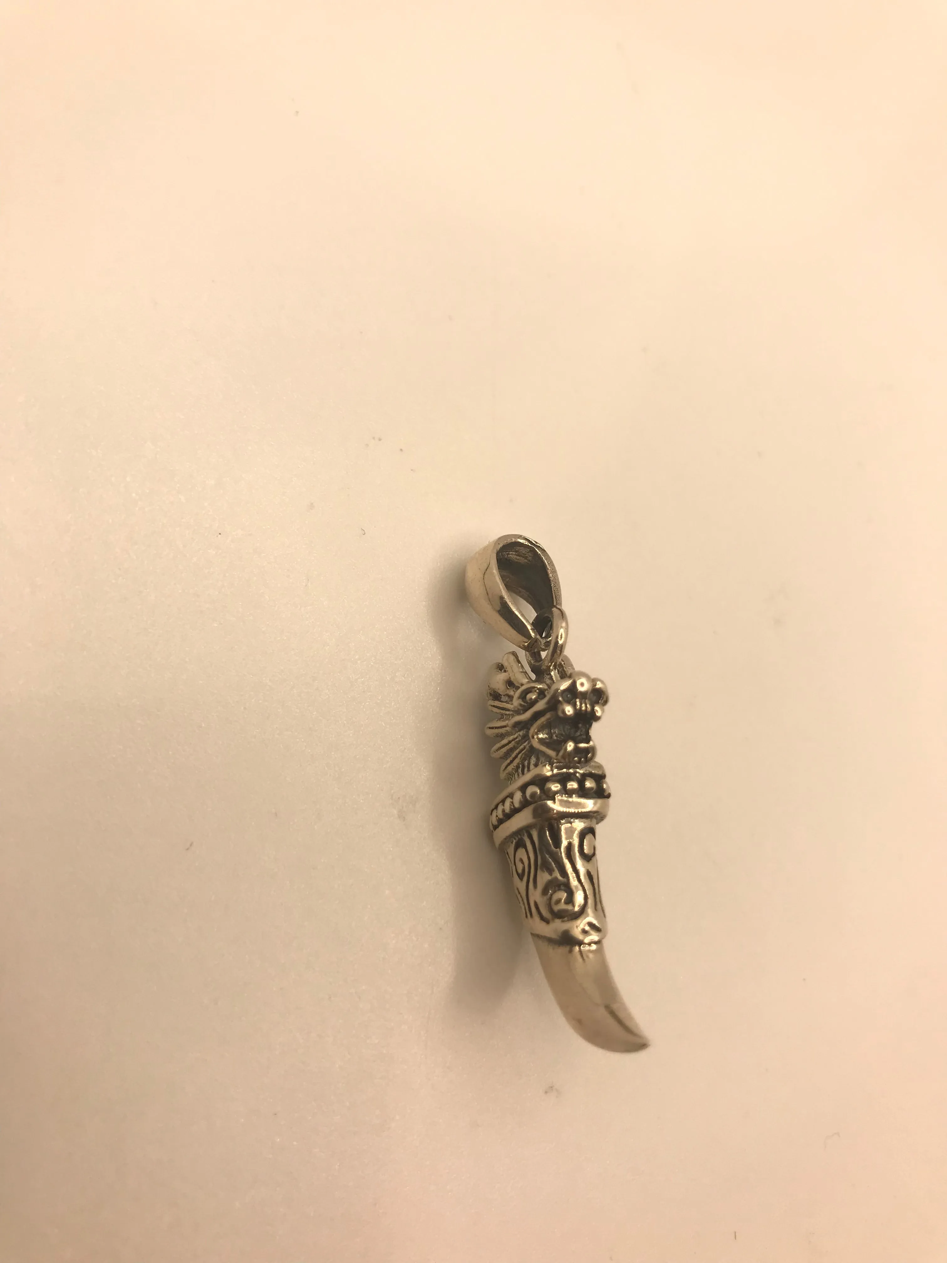 Sterling silver dragon tooth pendant