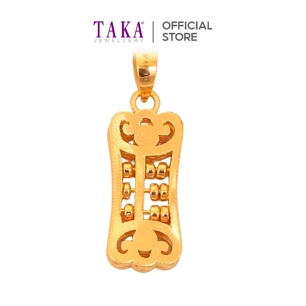 TAKA 999 Pure Gold Abacus Pendant – Exquisite Handmade Jewelry