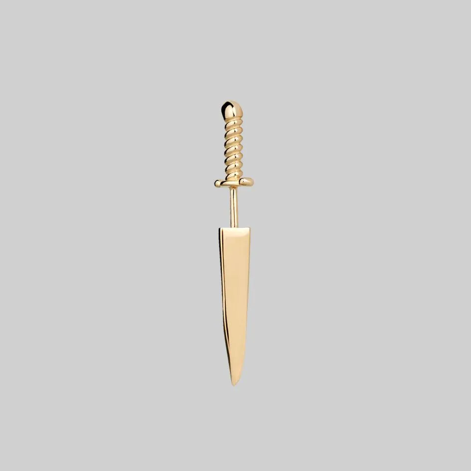 TORN. Short Dagger Single Earring - Gold