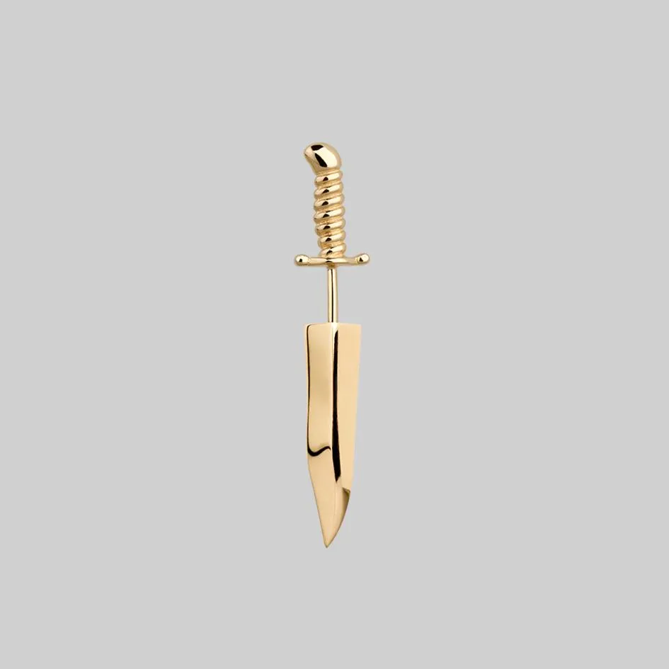 TORN. Short Dagger Single Earring - Gold