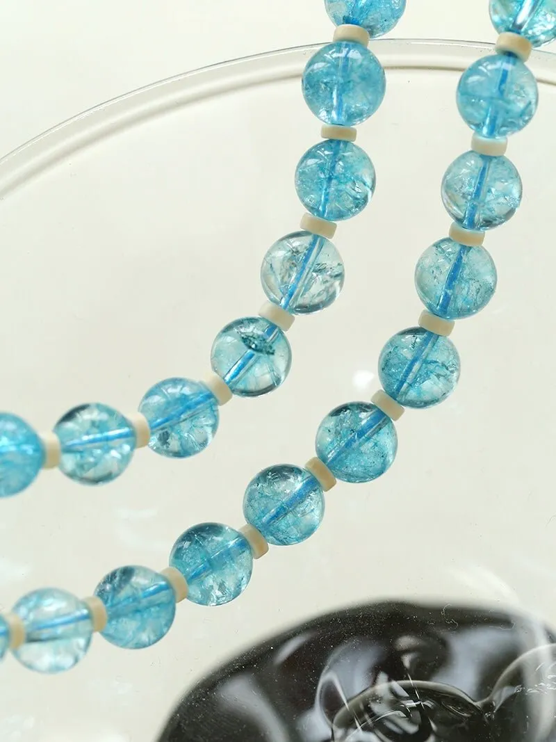 Tranquil Sky Blue Burst Crystal Necklace